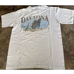 Vtg Daytona Wildlife Manatee Retro Vacation Graphic Souvenir T Shirt Anvil Small